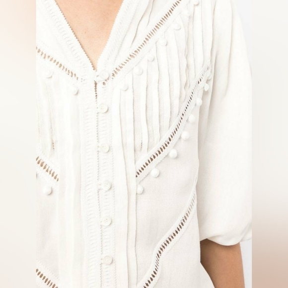 IRO Paris Poyra Puff-Sleeves Shirt, Size 38 (M/6) - Picture 5 of 10